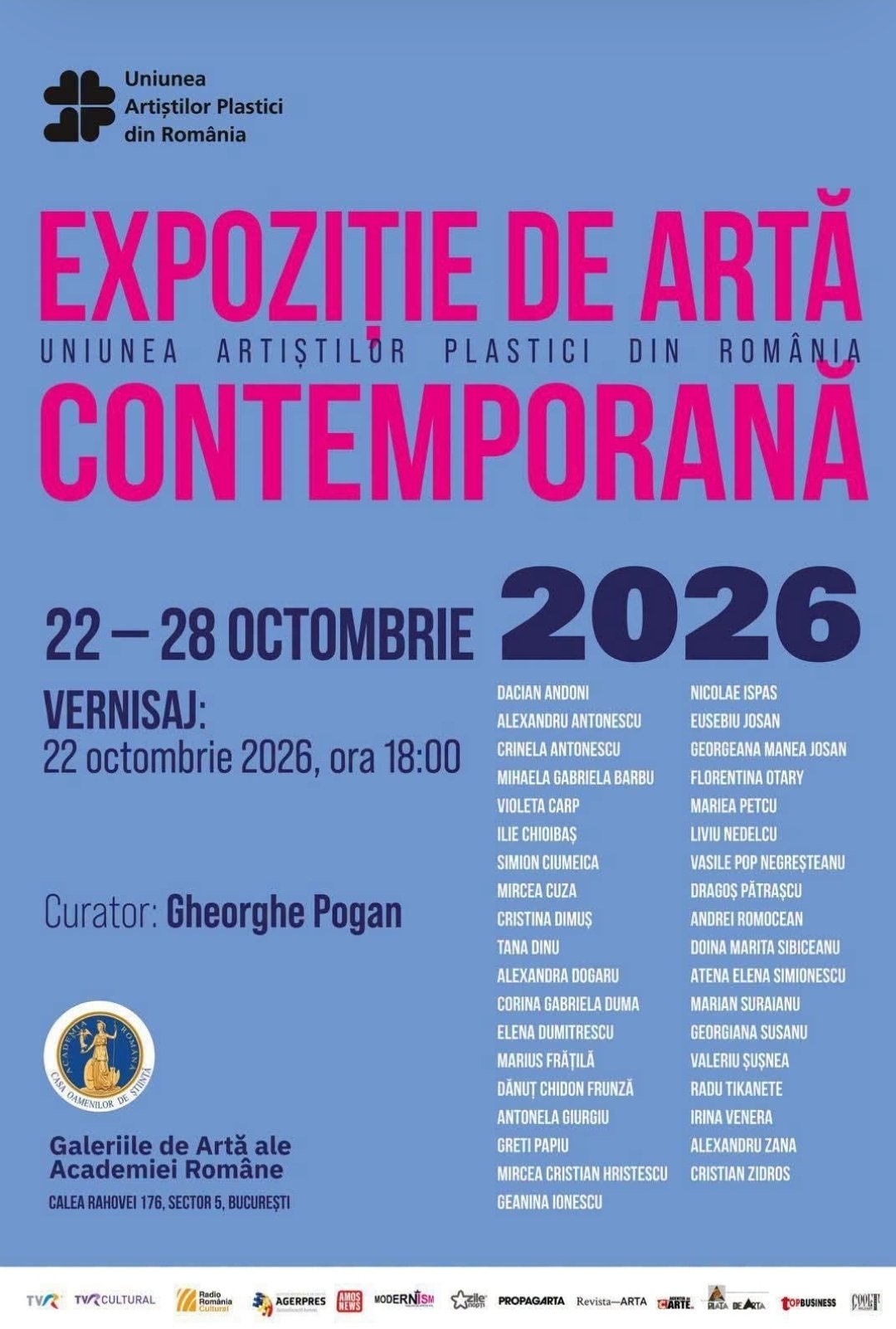 Afișul expoziției de artă contemporană